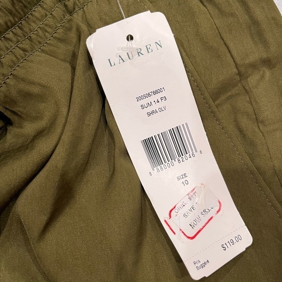 Ralph Lauren Olive Green Casual Pull On Ankle/Capri Wide Leg Pants 10 - Picture 4 of 9